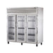 True STR3R-3G-HC 77 3/4" Three Section Reach In Refrigerator, (3) Left/Right Hinge Glass Doors, 115v-cityfoodequipment.com