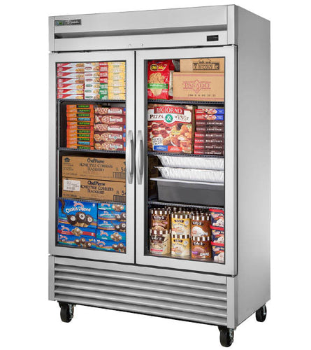 True T-49FG-FLX-HC~FGD01 54 1/16" Two Section Commercial Combo Refrigerator Freezer - Glass Doors, Dual Temp Convertible, 115-cityfoodequipment.com