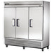 True T-72F-HC 78 1/8" T Series Three Section Reach In Freezer, (3) Left/right Hinge Solid Doors, 115v-cityfoodequipment.com