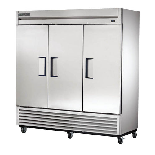 True T-72-HC 78 1/10" Three Section Reach In Refrigerator, (3) Left/Right Hinge Solid Doors, 115v-cityfoodequipment.com