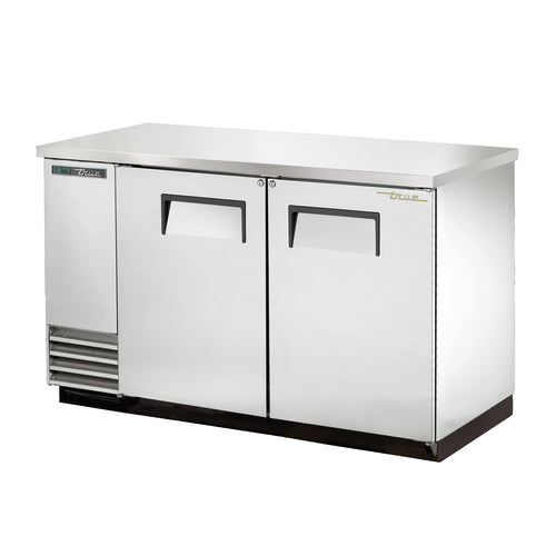 True TBB-2-S-HC 59" Bar Refrigerator - 2 Swinging Solid Doors, Stainless, 120v-cityfoodequipment.com
