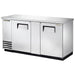 True TBB-3-S-HC 69" Bar Refrigerator - 2 Swinging Solid Doors, Stainless, 115v-cityfoodequipment.com