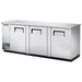 True TBB-4-S-HC 90 3/8" Bar Refrigerator - 3 Swinging Solid Doors, Stainless, 115v-cityfoodequipment.com