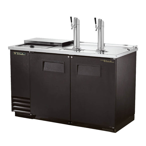 True TDD-2CT-HC 59" Kegerator Beer Dispenser W/ (2) Keg Capacity - (2) Columns, Black, 115v-cityfoodequipment.com