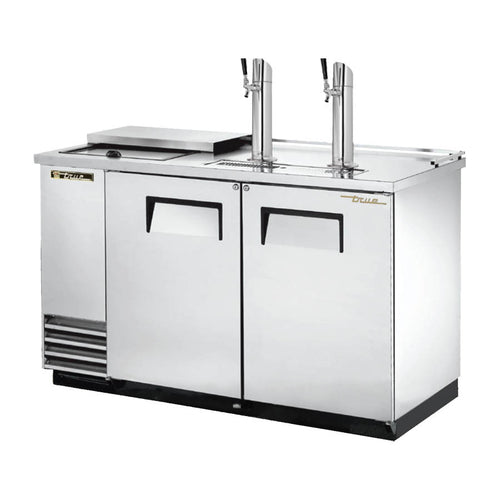 True TDD-2CT-S-HC 59" Kegerator Beer Dispenser W/ (2) Keg Capacity - (2) Columns, Stainless, 115v-cityfoodequipment.com