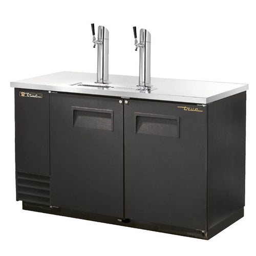 True TDD-2-HC 59" Kegerator Beer Dispenser W/ (2) Keg Capacity - (2) Columns, Black, 115v-cityfoodequipment.com
