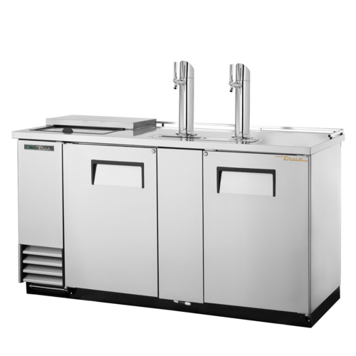 True TDD-3CT-S-HC 69" Kegerator Beer Dispenser W/ (3) Keg Capacity - (2) Columns, Stainless, 115v-cityfoodequipment.com