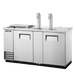 True TDD-3CT-S-HC 69" Kegerator Beer Dispenser W/ (3) Keg Capacity - (2) Columns, Stainless, 115v-cityfoodequipment.com