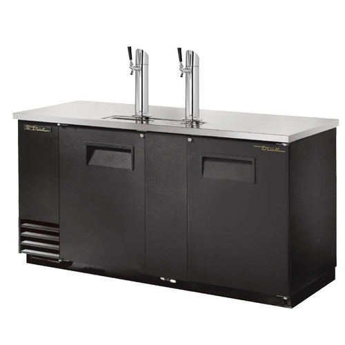 True TDD-3-HC 69" Kegerator Beer Dispenser W/ (3) Keg Capacity - (2) Columns, Black, 115v-cityfoodequipment.com