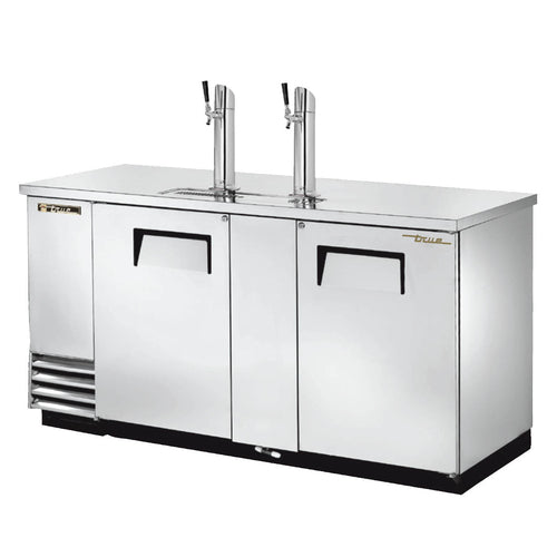 True TDD-3-S-HC 69" Kegerator Beer Dispenser W/ (3) Keg Capacity - (2) Columns, Stainless, 115v-cityfoodequipment.com