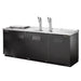 True TDD-4CT-HC 90" Kegerator Beer Dispenser W/ (4) Keg Capacity - (2) Columns, Black, 115v-cityfoodequipment.com