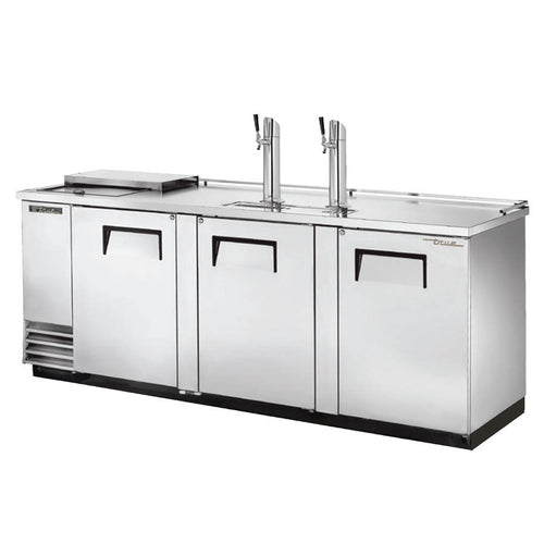 True TDD-4CT-S-HC 90" Kegerator Beer Dispenser W/ (4) Keg Capacity - (2) Columns, Stainless, 115v-cityfoodequipment.com
