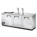 True TDD-4CT-S-HC 90" Kegerator Beer Dispenser W/ (4) Keg Capacity - (2) Columns, Stainless, 115v-cityfoodequipment.com