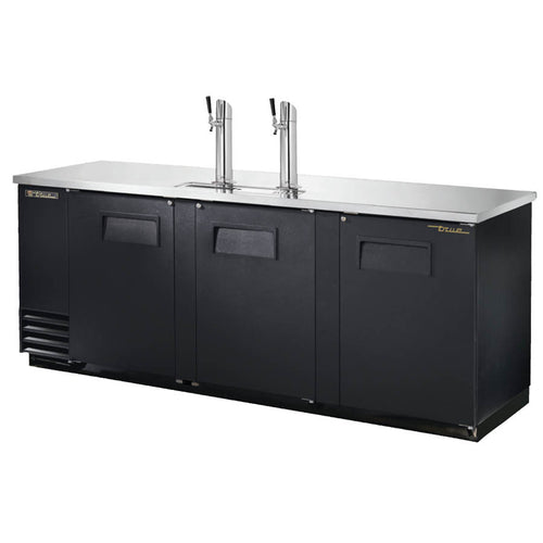 True TDD-4-HC 90" Kegerator Beer Dispenser W/ (4) Keg Capacity - (2) Columns, Black, 115v-cityfoodequipment.com