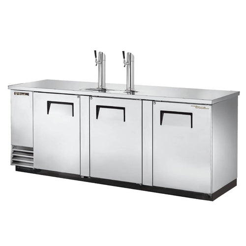 True TDD-4-S-HC 90" Kegerator Beer Dispenser W/ (4) Keg Capacity - (2) Columns, Stainless, 115v-cityfoodequipment.com