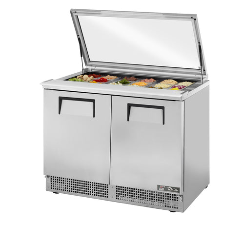 True TFP-48-18M-FGLID-HC 48" Sandwich/Salad Prep Table w/ Refrigerated Base, 115v-cityfoodequipment.com