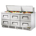 True TFP-72-30M-D-6-HC 72" Sandwich/Salad Prep Table w/ Refrigerated Base, 115v-cityfoodequipment.com