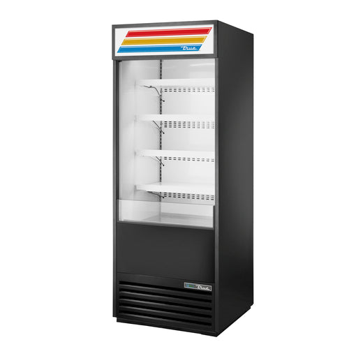 True TOAM-30-HC~TSL01 30" Vertical Open Air Cooler w/ (5) Levels, Black, 115v-cityfoodequipment.com
