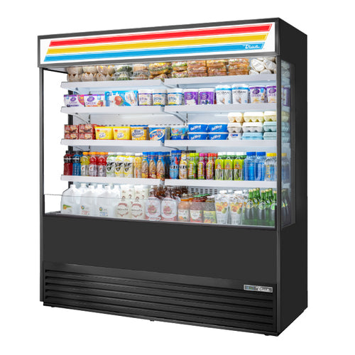 True TOAM-72GS-HC~TSL01 72" Vertical Open Air Cooler W/ (5) Levels, Black, 208-230v-cityfoodequipment.com
