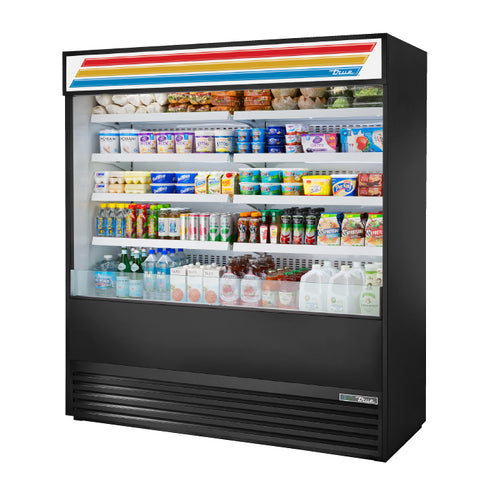 True TOAM-72-HC~TSL01 72" Vertical Open Air Cooler W/ (5) Levels, Black, 208-230v-cityfoodequipment.com