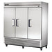 True TS-72F-HC 78 3/8" TS Series Three Section Reach In Freezer, (3) Left/right Hinge Solid Doors, 115v-cityfoodequipment.com