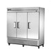 True TS-72-HC 78 1/10" Three Section Reach In Refrigerator, (3) Left/Right Hinge Solid Doors, 115v-cityfoodequipment.com