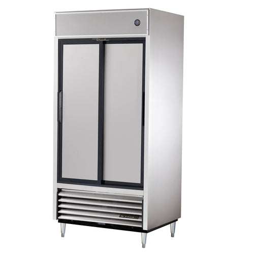 True TSD-33-HC 39 1/2" Two Section Reach In Refrigerator, (2) Sliding Solid Doors, 115v-cityfoodequipment.com