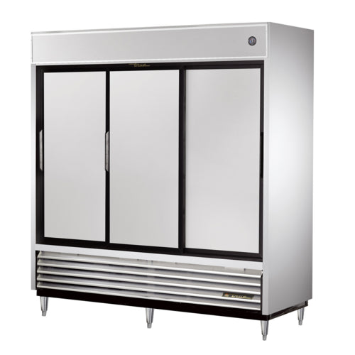 True TSD-69 78 1/10" Three Section Reach In Refrigerator, (3) Sliding Solid Doors, 115v-cityfoodequipment.com
