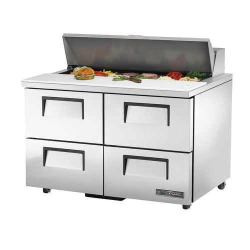 True TSSU-48-12D-4-HC 48" TSSU Series Sandwich/Salad Prep Table w/ Refrigerated Base, 115v-cityfoodequipment.com