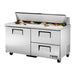 True TSSU-60-16D-2-HC 60" TSSU Series Sandwich/Salad Prep Table w/ Refrigerated Base, 115v-cityfoodequipment.com
