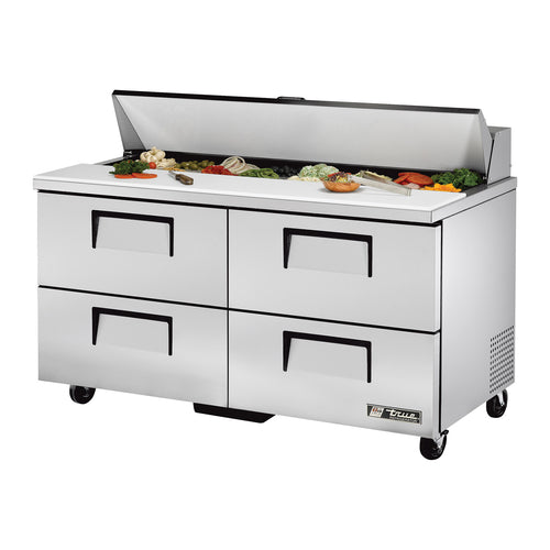 True TSSU-60-16D-4-HC 60" TSSU Series Sandwich/Salad Prep Table w/ Refrigerated Base, 115v-cityfoodequipment.com