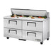 True TSSU-60-16D-4-HC 60" TSSU Series Sandwich/Salad Prep Table w/ Refrigerated Base, 115v-cityfoodequipment.com