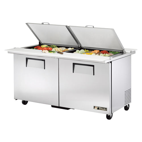 True TSSU-60-24M-B-DS-ST-HC 60" TSSU Series Mega Top Dual Sided Sandwich/Salad Prep Table w/ Refrigerated Base, 115v-cityfoodequipment.com