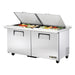 True TSSU-60-24M-B-DS-ST-HC 60" TSSU Series Mega Top Dual Sided Sandwich/Salad Prep Table w/ Refrigerated Base, 115v-cityfoodequipment.com