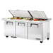 True TSSU-72-30M-B-DS-ST-HC 72" TSSU Series Mega Top Dual Sided Sandwich/salad Prep Table W/ Refrigerated Base, 115v-cityfoodequipment.com