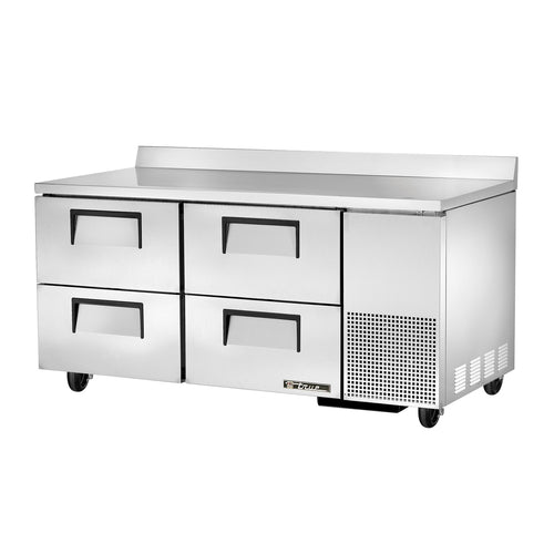 True TWT-67D-4-HC 67" Worktop Refrigerator w/ (2) Sections & (4) Drawers, 115v-cityfoodequipment.com