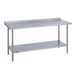Duke 314-24108-2R 108" 14 Ga Work Table W/ Undershelf & 300 Series Stainless Top, 1 1/8" Backsplash-cityfoodequipment.com