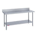 Duke 314-24120-5R 120" 14 Ga Work Table W/ Undershelf & 300 Series Stainless Top, 4 3/5" Backsplash-cityfoodequipment.com