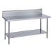 Duke 314-24132-10R 132" 14 Ga Work Table W/ Undershelf & 300 Series Stainless Top, 9 1/2" Backsplash-cityfoodequipment.com