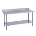 Duke 314-24144-5R 144" 14 Ga Work Table W/ Undershelf & 300 Series Stainless Top, 4 3/5" Backsplash-cityfoodequipment.com
