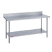 Duke 314-3048-5R 48" 14 Ga Work Table W/ Undershelf & 300 Series Stainless Top, 4 3/5" Backsplash-cityfoodequipment.com