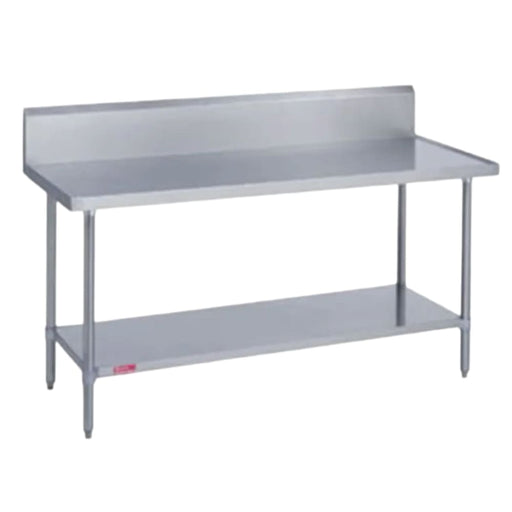Duke 314S-2424-10R 24" 14 Ga Work Table W/ Undershelf & 300 Series Stainless Top, 9 1/2" Backsplash-cityfoodequipment.com