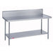 Duke 314S-3672-10R 72" 14 ga Work Table w/ Undershelf & 300 Series Stainless Top, 9 1/2" Backsplash-cityfoodequipment.com