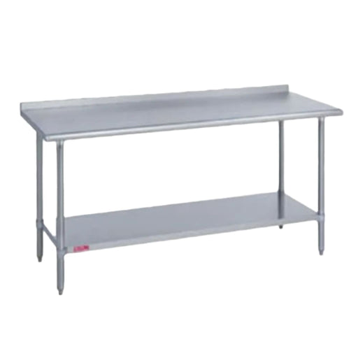Duke 316S-2472-2R 72" 16 ga Work Table w/ Undershelf & 300 Series Stainless Top, 1 1/8" Backsplash-cityfoodequipment.com