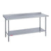 Duke 316S-2472-2R 72" 16 ga Work Table w/ Undershelf & 300 Series Stainless Top, 1 1/8" Backsplash-cityfoodequipment.com