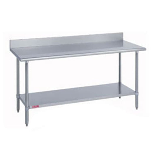 Duke 316S-30120-5R 120" 16 ga Work Table w/ Undershelf & 300 Series Stainless Top, 5" Backsplash-cityfoodequipment.com