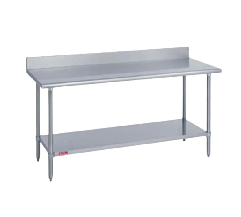 Duke 316S-3072-5R 72" 16 ga Work Table w/ Undershelf & 300 Series Stainless Top, 5" Backsplash-cityfoodequipment.com