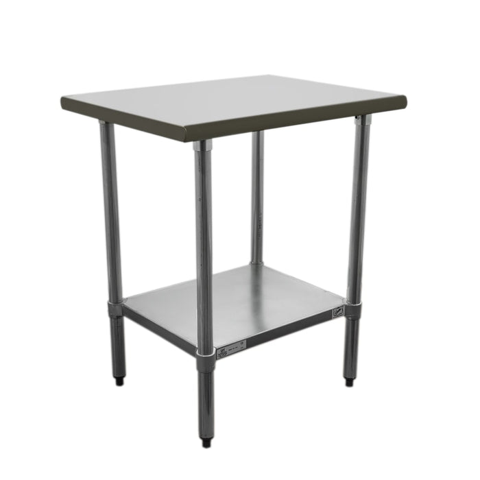 Duke 416-2430-5R 30" 16 ga Work Table w/ Undershelf & 400 Series Stainless Top, 4 3/5" Backsplash-cityfoodequipment.com