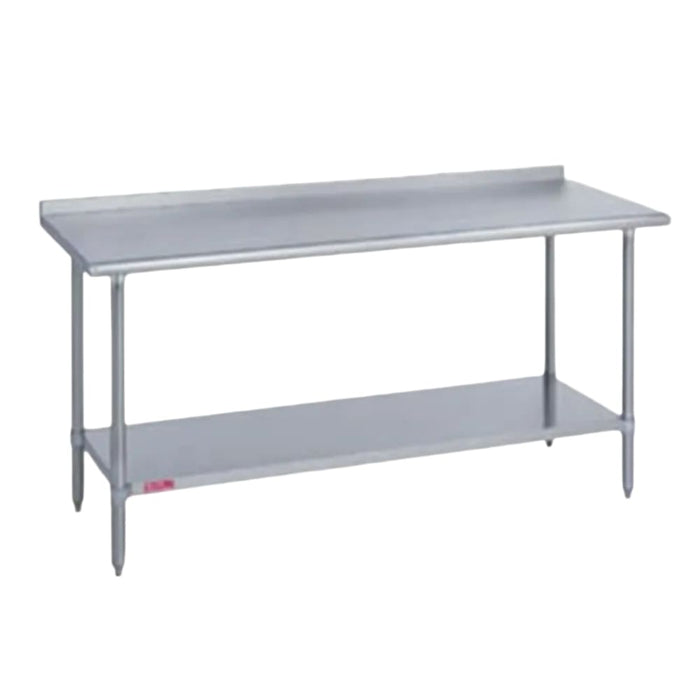 Duke 416-2448-2R 48" 16 ga Work Table w/ Undershelf & 400 Series Stainless Top, 1 1/8" Backsplash-cityfoodequipment.com