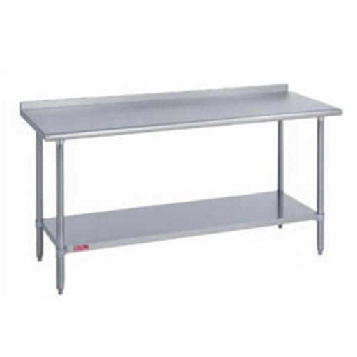 Duke 416S-24144-2R 144" 16 ga Work Table w/ Undershelf & 400 Series Stainless Top, 1 1/8" Backsplash-cityfoodequipment.com